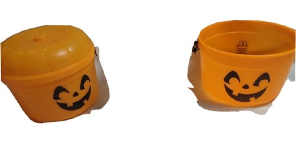 Vintage 1986 McDonalds Halloween Trick Treat Bucket orange pumpkin